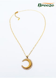 Breeze Diamond moon pendant high-grade titanium steel necklace jewelry  - Image 1