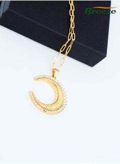 Breeze Diamond moon pendant high-grade titanium steel necklace jewelry  - Image 2