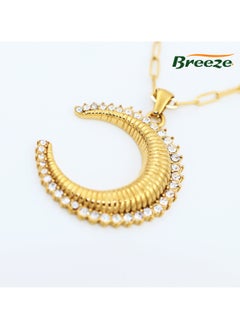 Breeze Diamond moon pendant high-grade titanium steel necklace jewelry  - Image 3