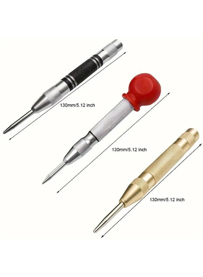 3pcs Automatic Center Punch Adjustable Spring Loaded Metal Drill Tool - Image 3