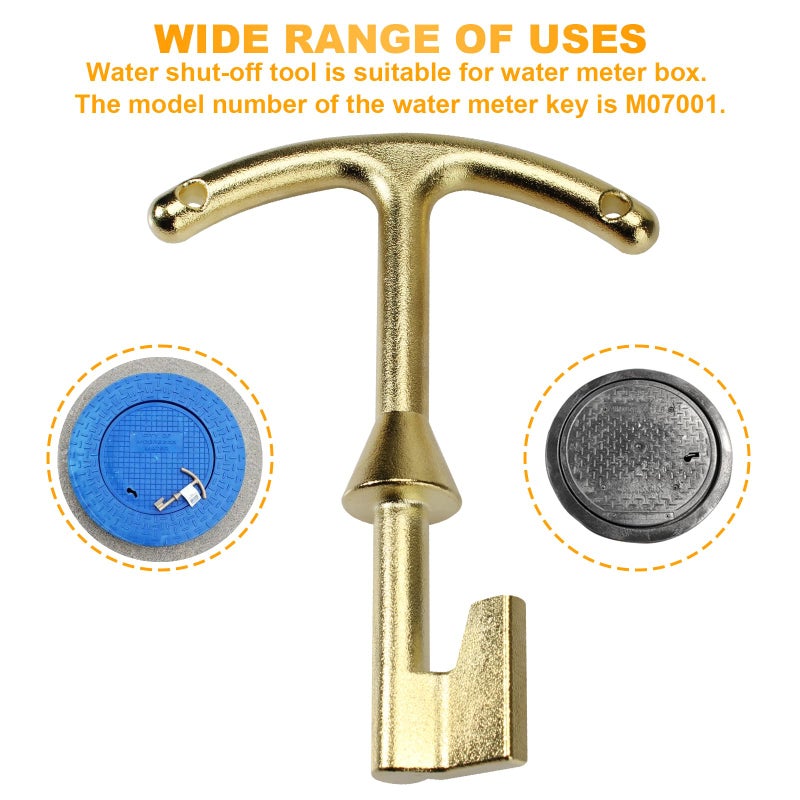 Vidabte Water Meter Box Key Water Meter Cover/Lid Opening Tool  M07001 Water Meter Box Cover Key Valve Box Key Plumbing Meter Box Key - 5.5-Inch Length - Image 5