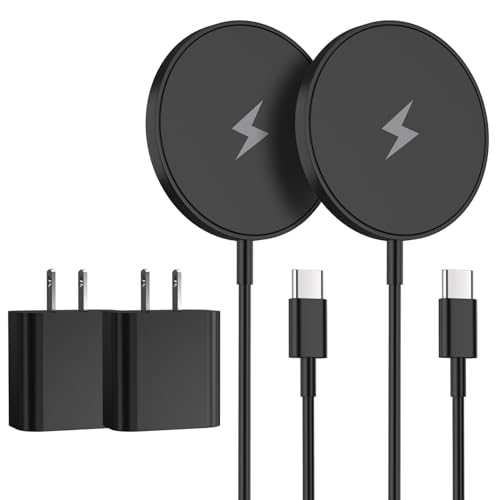 Rvelon Magnetic Wireless Charger iPhone6FT Charger for Apple MagSafe Charger 2Pack Fast Wireless Charging Pad for iPhone 16 Pro Max16 Pro16 Plus15 ProMax15141312AirPods 32Pro MagSafe Charging Pad - Image 1