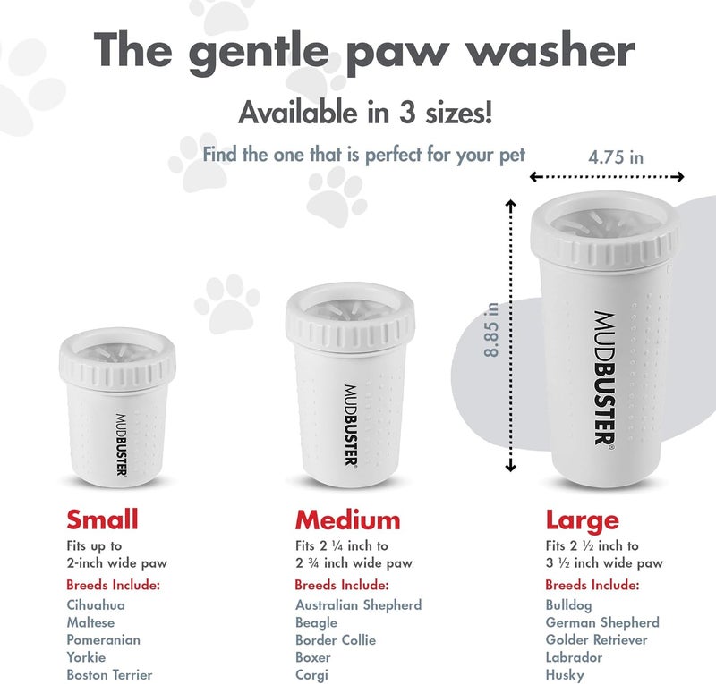 Dexas MudBuster Portable Paw Cleaner for Dogs, Large, Bright White Special Edition, Premium Pet Supplies and Accessories - Image 3