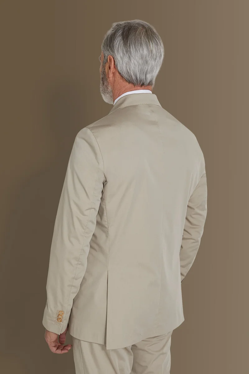 Doppelganger  Single breasted suit flat trousers - LT Beige for Men | Best Price UAE