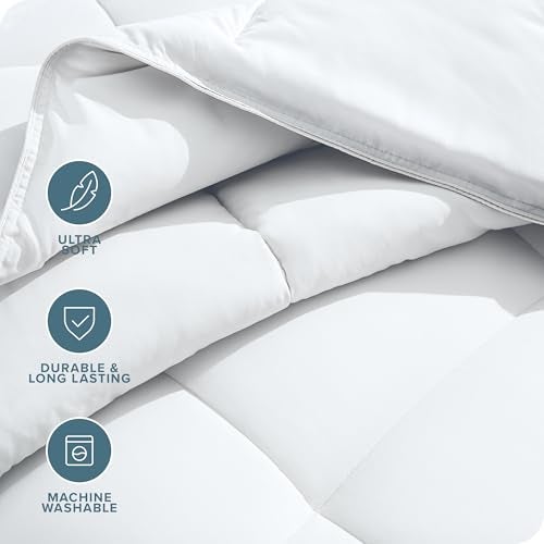 Bare Home Duvet Insert Comforter - Queen Size - Goose Down Alternative - Ultra-Soft - Premium 1800 Series - All Season Warmth - Bedding Comforter (Queen, White) - Image 3