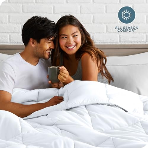 Bare Home Duvet Insert Comforter - Queen Size - Goose Down Alternative - Ultra-Soft - Premium 1800 Series - All Season Warmth - Bedding Comforter (Queen, White) - Image 4