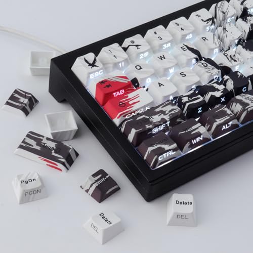 Hyekit PBT Keycaps - Side Print Keycap Set, Shine Through Custom Key caps, Japanese Keycaps Dye Sub & Double Shot, 131 Keys Cherry Profile Keyboard Keycap for Magnetic Mechanical Keyboard - Image 3