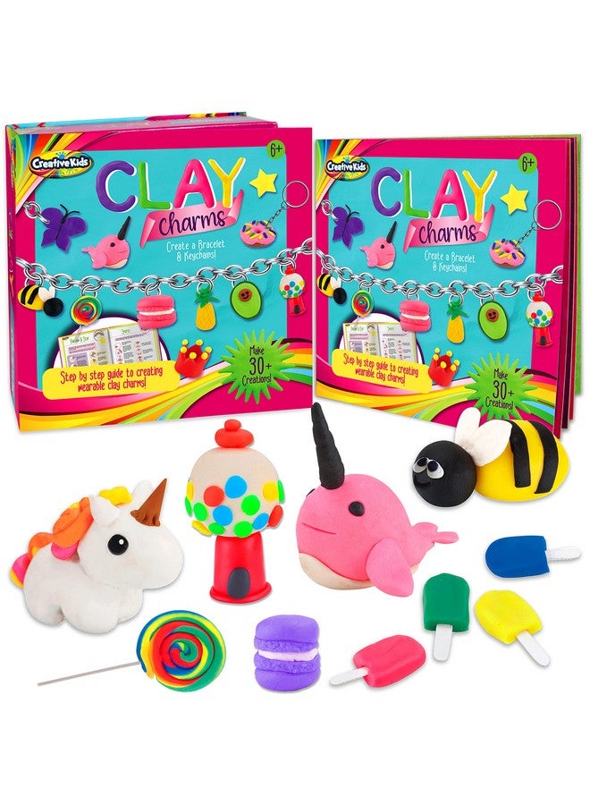 Creative Kids Creative Kids Clay Charms - Sculpt Over 30 Various Clay Charms - Make Charm Bracelets and Keychains with 13 Air Clay Colors - Great Kids Activity Birthday Gift for Boys and Girls Ages 6+  - Image 1