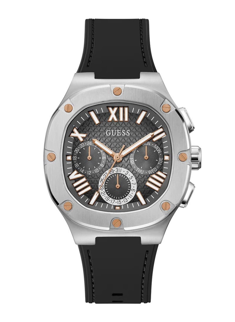 GUESS - Men's Headline Black Silver Tone Multi-function Watch GW0571G1 - 42mm - Image 1