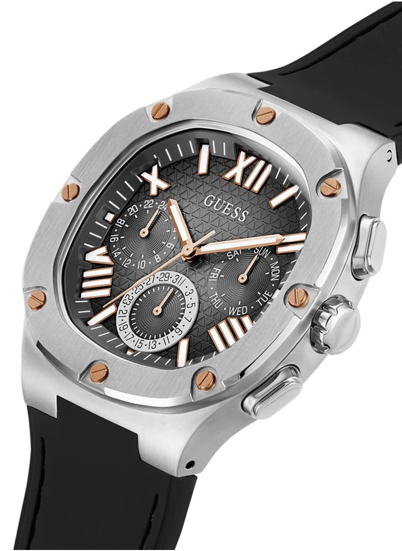 GUESS - Men's Headline Black Silver Tone Multi-function Watch GW0571G1 - 42mm - Image 1