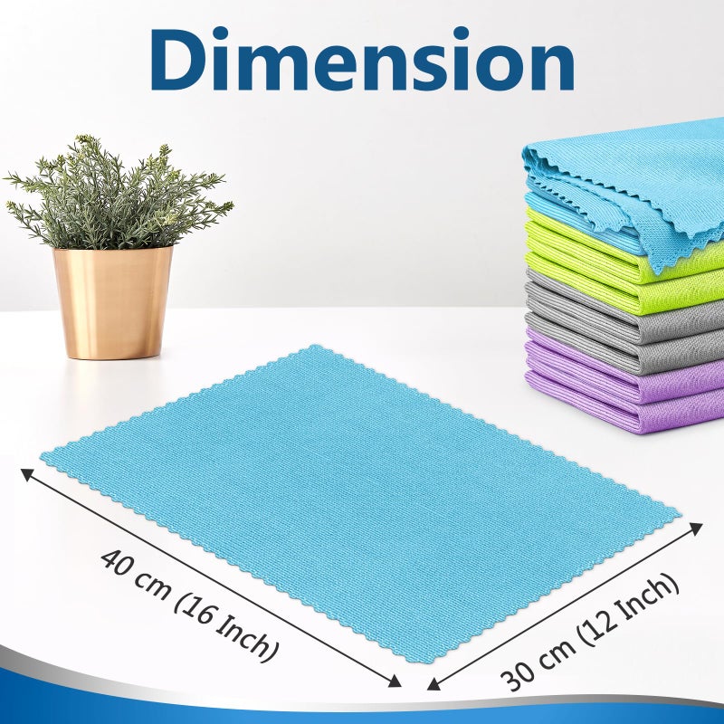 Airlab Microfiber Cleaning Cloth Glass Window Stainless Steel Mirror Polishling Rags Eyeglass Windshield Household Nano Sparkle Cloth Lint Free Cloth Cleaning Supplies Shiny Wipes, Pack of 8, 16" x 12" - Image 5