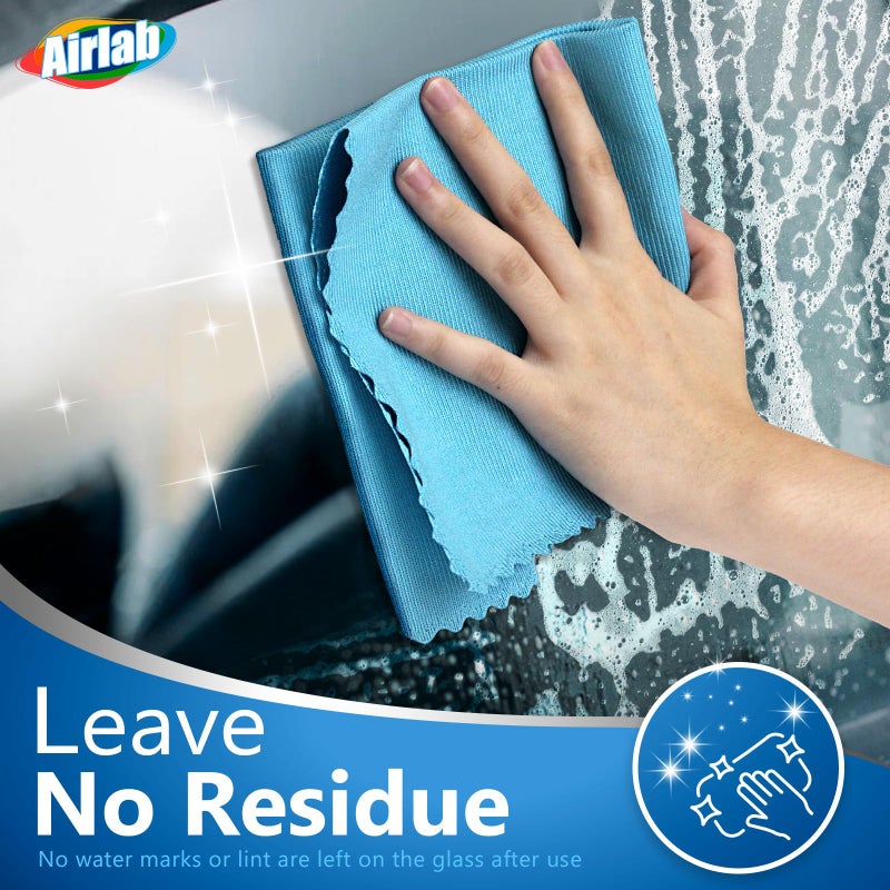 Airlab Microfiber Cleaning Cloth Glass Window Stainless Steel Mirror Polishling Rags Eyeglass Windshield Household Nano Sparkle Cloth Lint Free Cloth Cleaning Supplies Shiny Wipes, Pack of 8, 16" x 12" - Image 3
