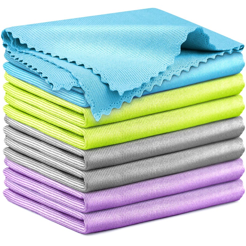 Airlab Microfiber Cleaning Cloth Glass Window Stainless Steel Mirror Polishling Rags Eyeglass Windshield Household Nano Sparkle Cloth Lint Free Cloth Cleaning Supplies Shiny Wipes, Pack of 8, 16" x 12" - Image 1