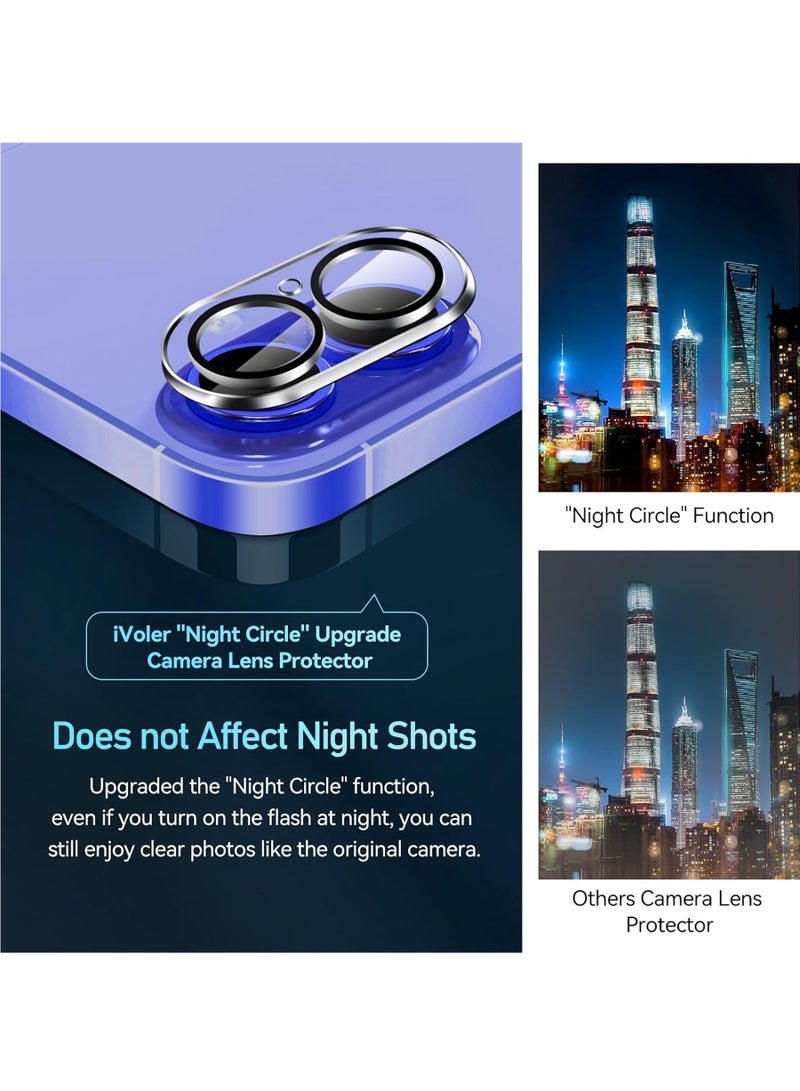 Rock Pow 4-Pack Camera Lens Protector for iPhone17 Screen Protector Tempered Glass [Case Friendly 17 Feet] [New Version 17 Feet], Scratch Resistant, Clear+Black Circle - Image 4