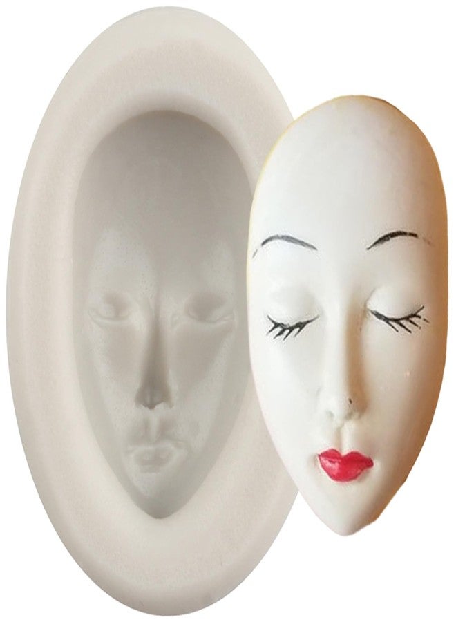YANQINMS Human Face Silicone Mold Woman's Face Fondant Molds For Sugar Cake Decorating Cupcake Topper Chocolate Gum Paste Candy Polymer Clay - Image 1