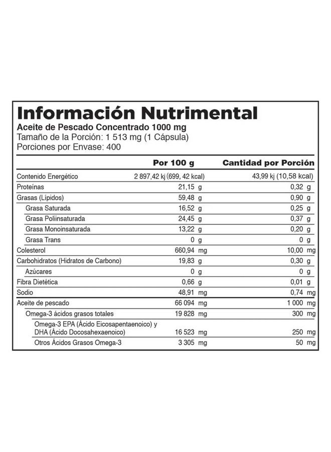 Kirkland Signature Natural Fish Oil Concentrate with Omega-3 Fatty Acids, 400 Softgels, 1000mg