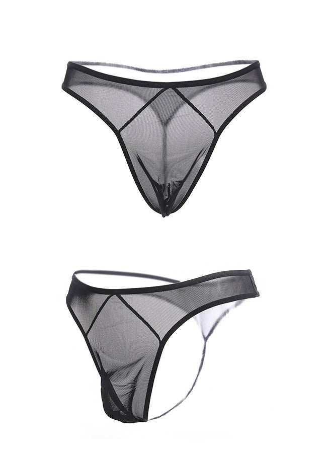 2 Pcs Men Briefs Set wear Comfortable Underwear Anti-bacterial Breathable Waist Body Shaper Underpants Panty Slimming Elastic Nightly Honeymoon Evening Hot Wear Dresses Gift For Husband  - Image 2
