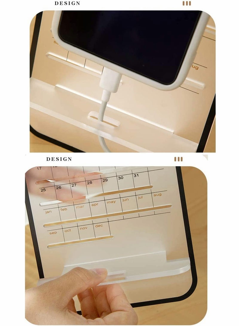 Luckam 2023 Desktop Calendar Transparent lovely Rabbit Mini Small Ornaments Schedule Manual Perpetual Calendar Creative Desktop Office Mobile Phone Holder - Image 2