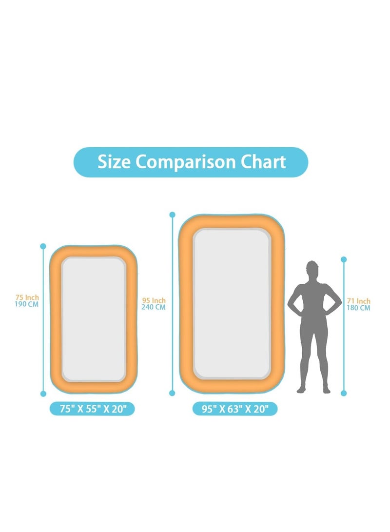 GUDOO Family Large Inflatable Swimming Pool 150 x105 x55cm Blow Up Pool for Backyard Easy Setup Sturdy Construction Spacious Adult Size for Outdoor Fun - Image 3