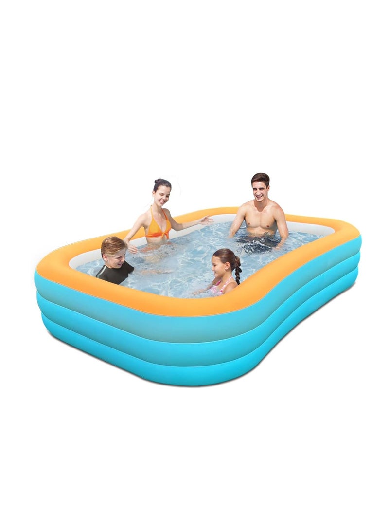 GUDOO Family Large Inflatable Swimming Pool 150 x105 x55cm Blow Up Pool for Backyard Easy Setup Sturdy Construction Spacious Adult Size for Outdoor Fun - Image 5