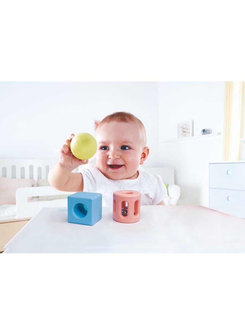 Hape رَجَاجَةٌ هَندَسِيَّة | أَلْعَابُ رَجَاجَةٍ مَلَوَّنَةٌ لِلْحَدَاثَةِ، الرُّضَّعِ وَالأَطْفَالِ الصِّغَارِ، طَاقَمُ أَلْعَابٍ تَعْلِيمِيَّةٍ مُبَكِّرَةٍ مكون من 3 قطع - Image 4