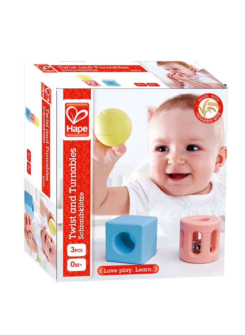 Hape رَجَاجَةٌ هَندَسِيَّة | أَلْعَابُ رَجَاجَةٍ مَلَوَّنَةٌ لِلْحَدَاثَةِ، الرُّضَّعِ وَالأَطْفَالِ الصِّغَارِ، طَاقَمُ أَلْعَابٍ تَعْلِيمِيَّةٍ مُبَكِّرَةٍ مكون من 3 قطع - Image 2