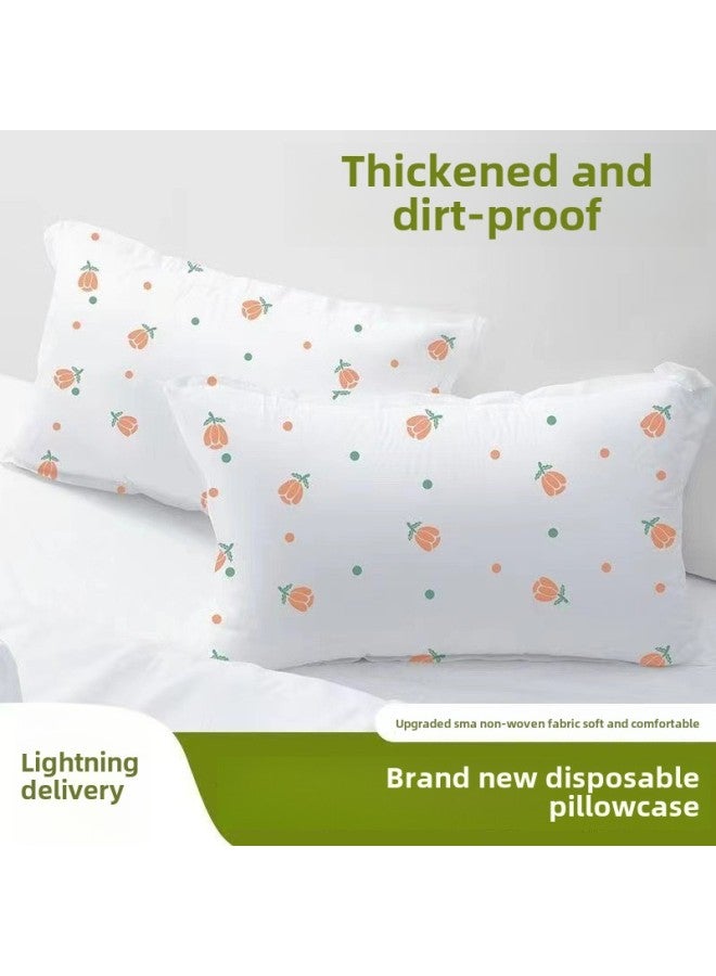 Disposable Pillowcase Thickened Non-woven Pillowcase Portable Travel Hotel Bedding Pillow Towel-Color:Printed Style-Specifications:10 Pack - Image 2