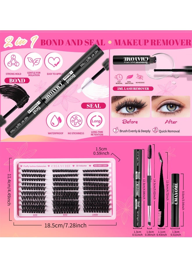 Bond 300 Clusters of Dense Feathered Segmented False Eyelashes, 9-16mm Single Cluster Lashes, Perfect for Creating Natural and Enchanting Eyes, Suitable for Daily Makeup and Special Occasions. - Image 2