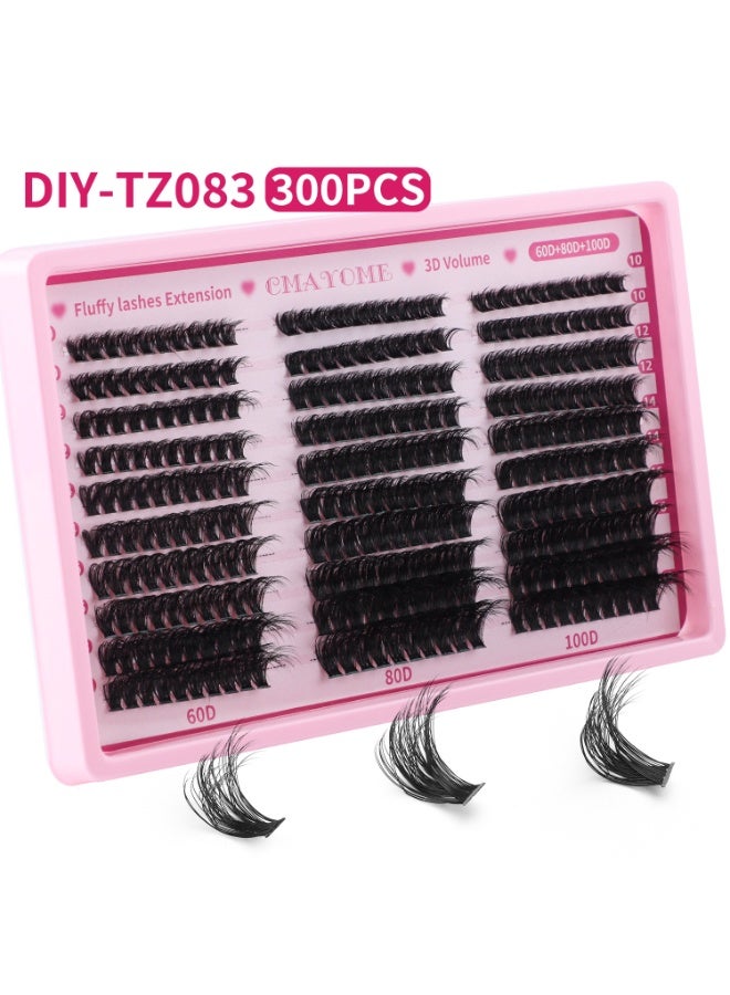 Bond 300 Clusters of Dense Feathered Segmented False Eyelashes, 9-16mm Single Cluster Lashes, Perfect for Creating Natural and Enchanting Eyes, Suitable for Daily Makeup and Special Occasions. - Image 4