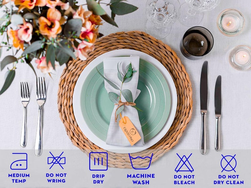 Cloud fino Pure Linen Tea Towel 14x22 Set of 6 100 French Flax Stone Washed for Softness and Durability Handcrafted 100 Natural Linen Tea Towel for Kitchen DinningMidnight Blue - Image 4