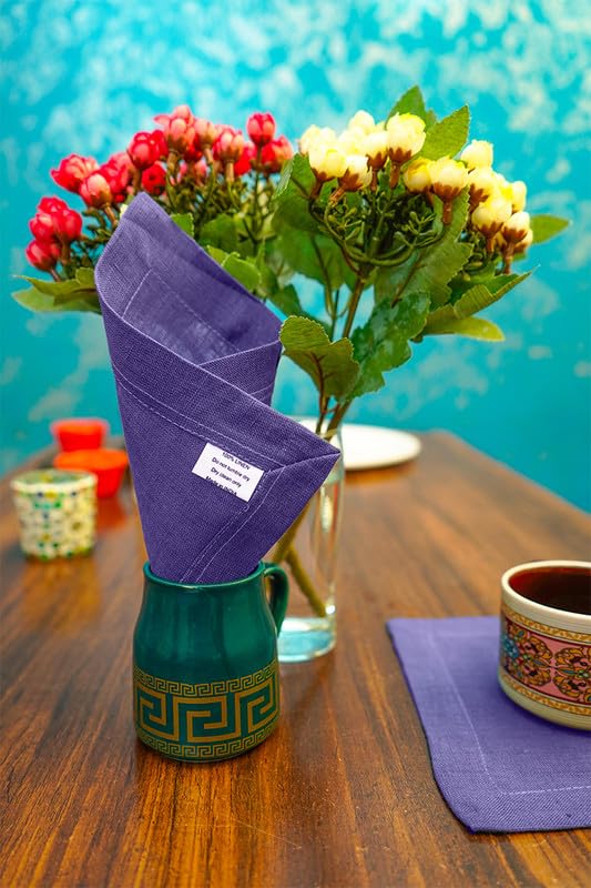 Cloud fino Pure Linen Tea Towel 14x22 Set of 6 100 French Flax Stone Washed for Softness and Durability Handcrafted 100 Natural Linen Tea Towel for Kitchen DinningMidnight Blue - Image 3