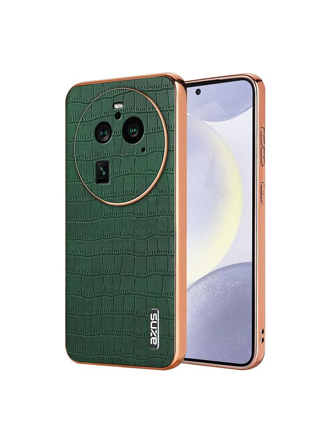 The Bros Case For OPPO Find X6 Pro Electroplated Frame Crocodile Texture Full Coverage Phone Case