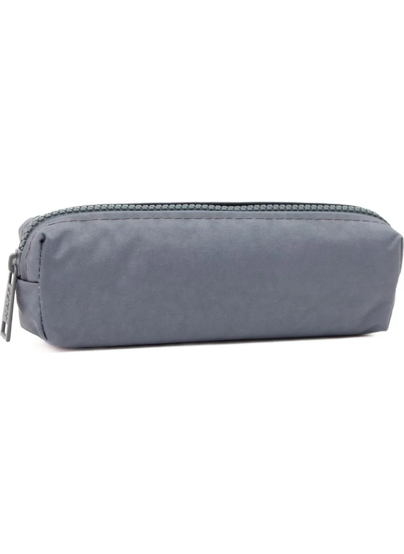 Kaff 01106 Gray Crinkle Fabric Unisex Single Compartment Waterproof Finger Pencil Case