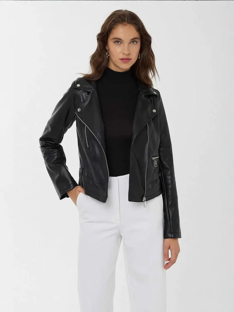 Faux Leather Biker Jacket