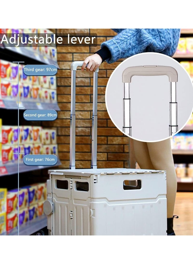 Generic - 75L Shopping Cart Folding Shopping Cart Portable Courier Trolley Trolley Trailer Large Capacity - Image 1