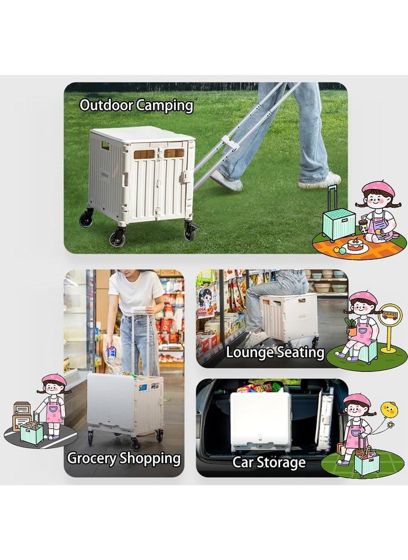 Generic - 75L Shopping Cart Folding Shopping Cart Portable Courier Trolley Trolley Trailer Large Capacity - Image 1