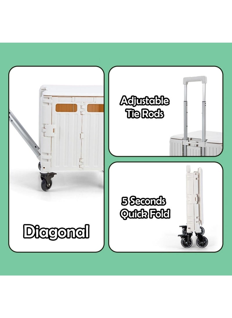 Generic - 75L Shopping Cart Folding Shopping Cart Portable Courier Trolley Trolley Trailer Large Capacity - Image 1