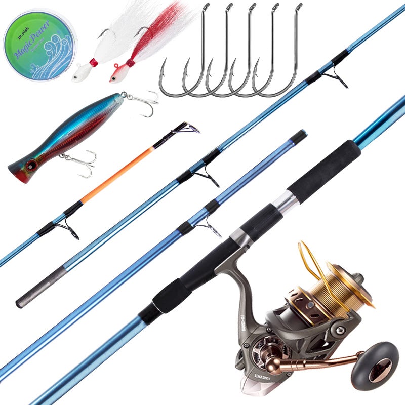 Dr.Fish Surf Fishing Spinning Rod and Reel Combo Saltwater Fishing Gear 12ft Surf Rod 10000 Spinning Reel Deep Sea Offshore Ocean Equipment Set - Image 1