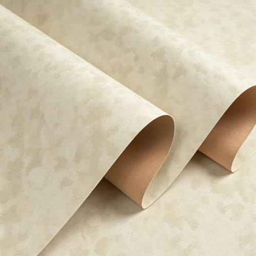 Stickyart 24x160 Beige Peel and Stick Felt Wallpaper Removable Luxury Textured Velvet Wallpaper for Walls Self Adhesive Soft Felt Contact Paper Decorative Cream Wall Paper for Dresser Living Room - Image 1