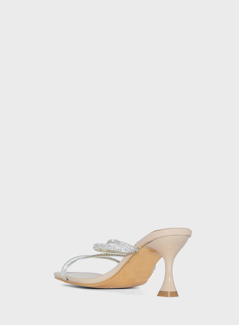 Ella Limited Edition Diamante Criss Cross Strap Mule Sandal - Image 3