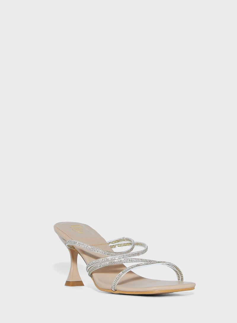 Ella Limited Edition Diamante Criss Cross Strap Mule Sandal - Image 2