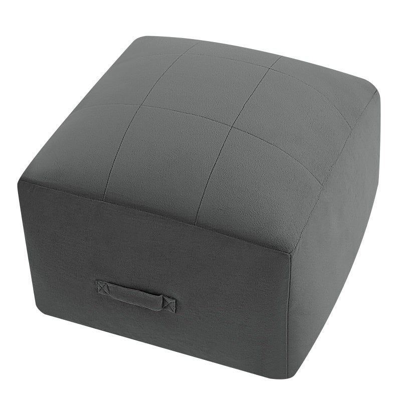MeMoreCool Square Stuffed Pouf Ottoman Foot Rest, Floor Pouf Foot Stool with Foam Chunk Filling, Soft Stuffed Ottoman Footrest for Living Room - Image 1
