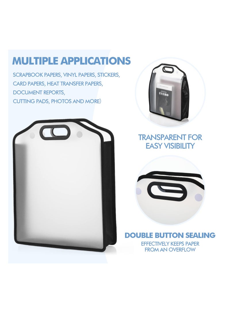 Excefore منظم تخزين ورق الألبوم، 6 قطع مع مقبض قابل للتوسيع لتخزين ورق الحرف للمستندات والمكتب والصور وورق الكاردستوك (12'' × 12'') - Image 3