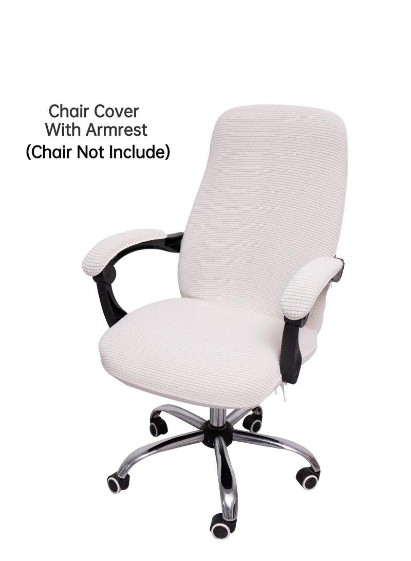 Office Chair Cover Stretch Jacquard Office Computer Chair Seat Covers Removable Washable Anti-dust Waterproof Desk Chair Seat Cushion Protectors For Office Computer Chairs(Armrest Cover Included)  - Image 1