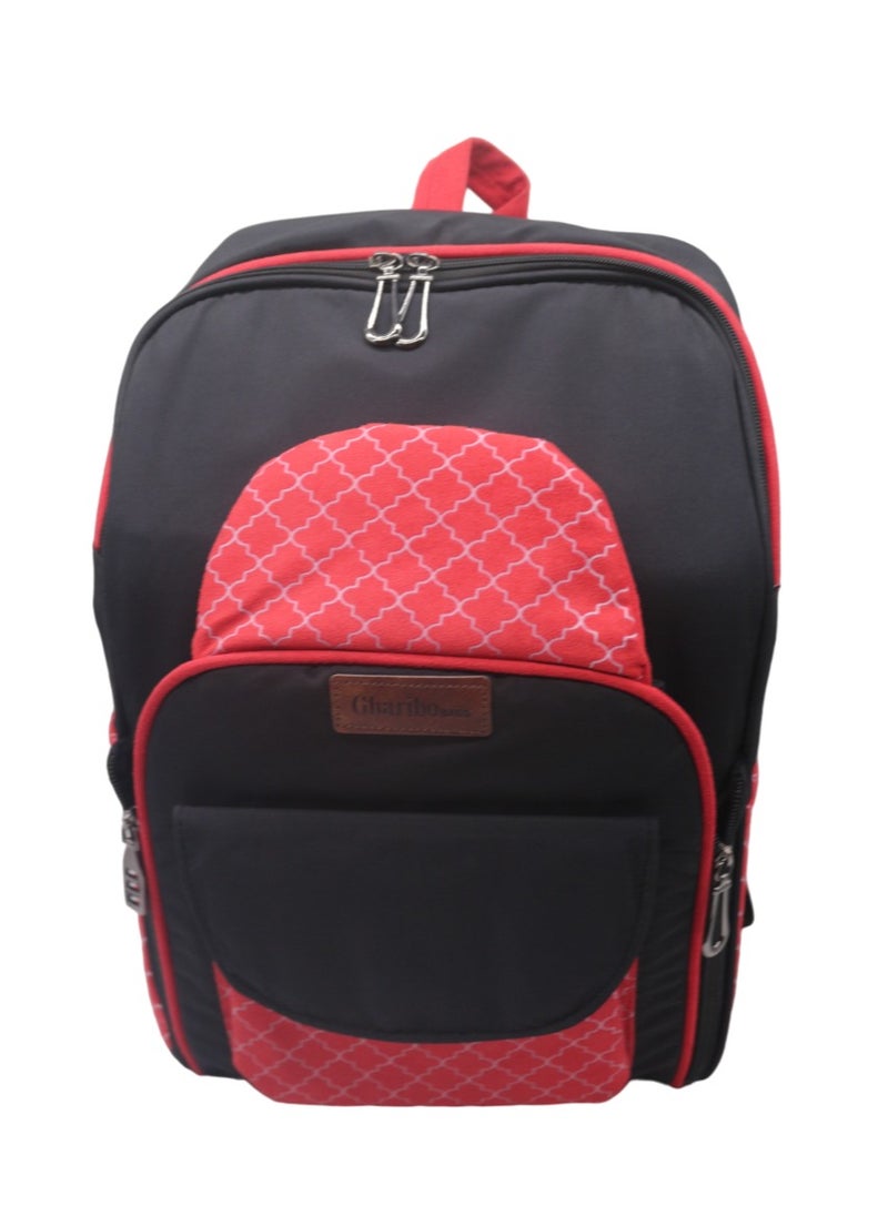 Gharibo Bags Moms bag & portable dining chair for baby ,multi-function backpack with Large capacity two in one - Zigzag.  - Image 2
