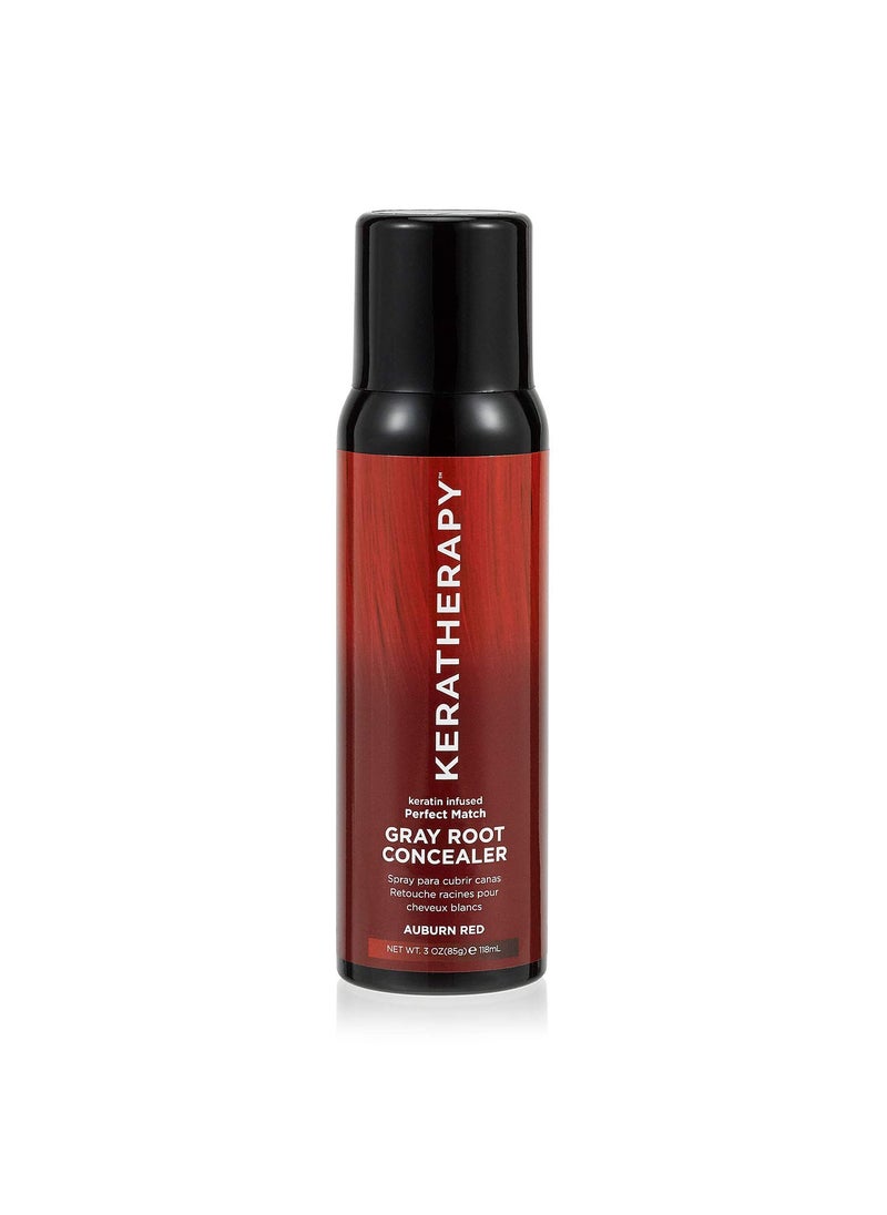 KERATHERAPY Keratherapy Keratin Infused Perfect Match Gray Root Concealer Spray Auburn Red 3 oz 118 ml  Root Cover Up Spray to Hide Gray Roots  Keratin Therapy Hair Darkening  Temporary Scalp Concealer 
