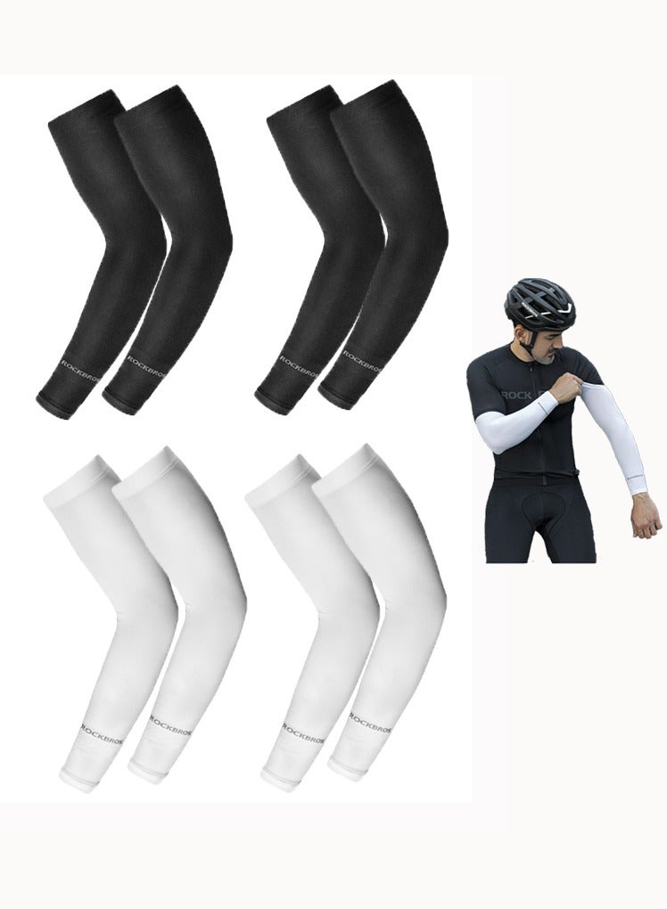 4 Pairs Of Cooling Arm Sleeves,Outdoor UV Sun Protection Arm Sleeves - Cooling Compression Arm Sleeve - Sports & UV Arm Sleeves for Men & Women for Basketball Golf Football,4 Pairs
