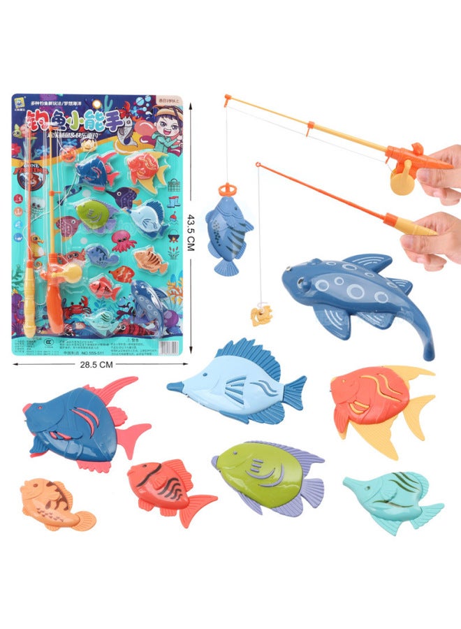Children's Fishing Toys Kids Summer Water Ocean Fishing Gift Box Kindergarten Gift Convenience Store Toys-Color:53701 [large] Hanging Board [shangdi Premium] Random Color 666-81  - Image 5