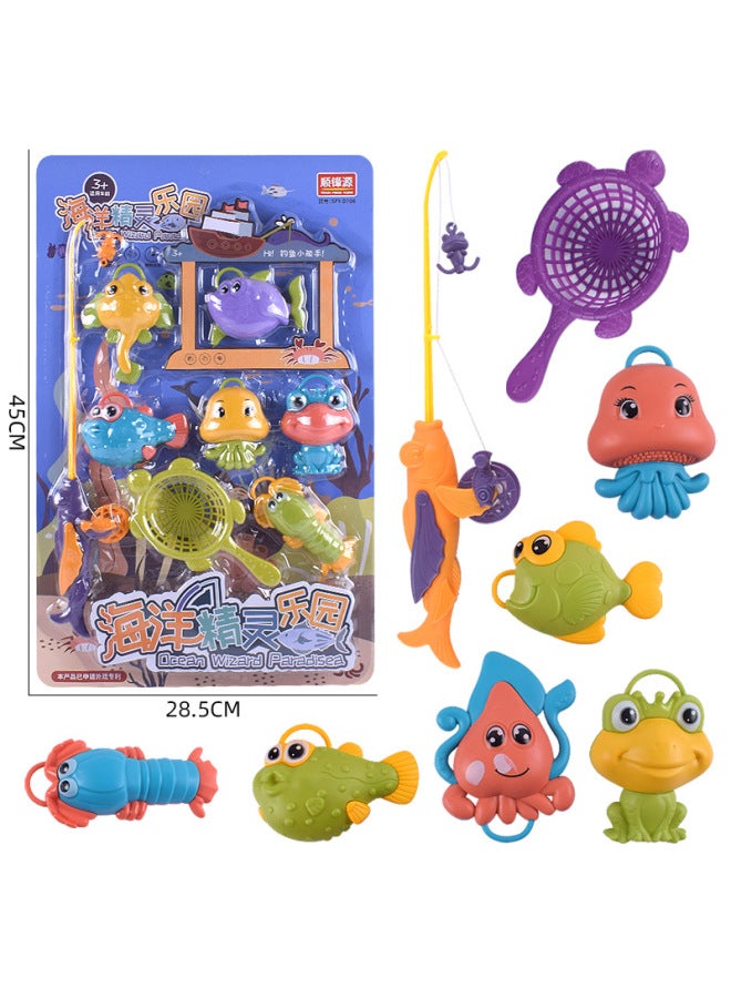 Children's Fishing Toys Kids Summer Water Ocean Fishing Gift Box Kindergarten Gift Convenience Store Toys-Color:53701 [large] Hanging Board [shangdi Premium] Random Color 666-81  - Image 2
