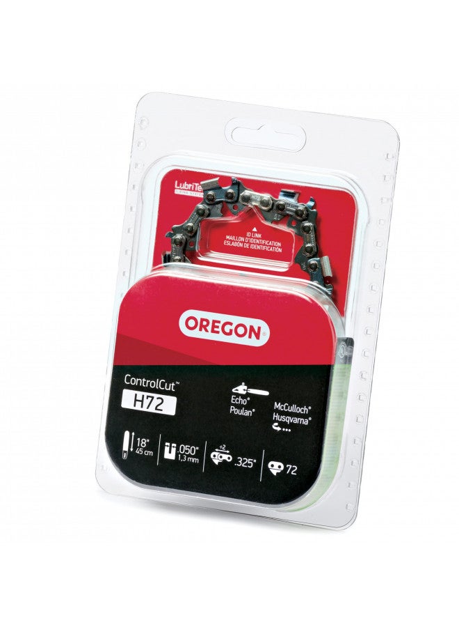 Oregon Oregon H72 ControlCut Replacement Chainsaw Chain for 18-Inch Guide Bar, 72 Drive Links, Pitch: .325", .050" Gauge, Grey  - Image 1